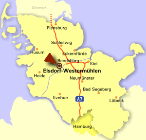 Karte: Lage von Elsdorf-Westermühlen in Schleswig-Holstein
